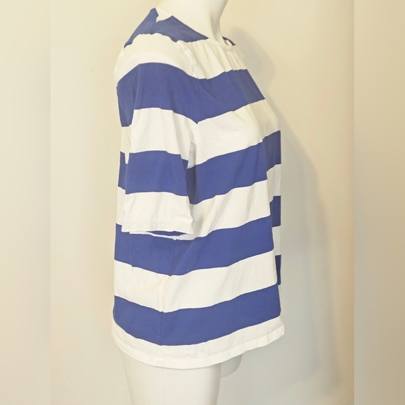 Boden Blue and White Fitted Short Sleeve Tee - Picture 6 of 8